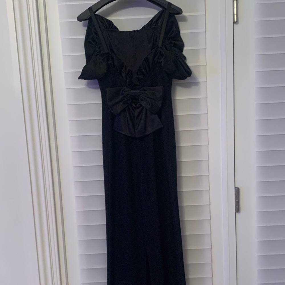 St. John black and shimmery gown